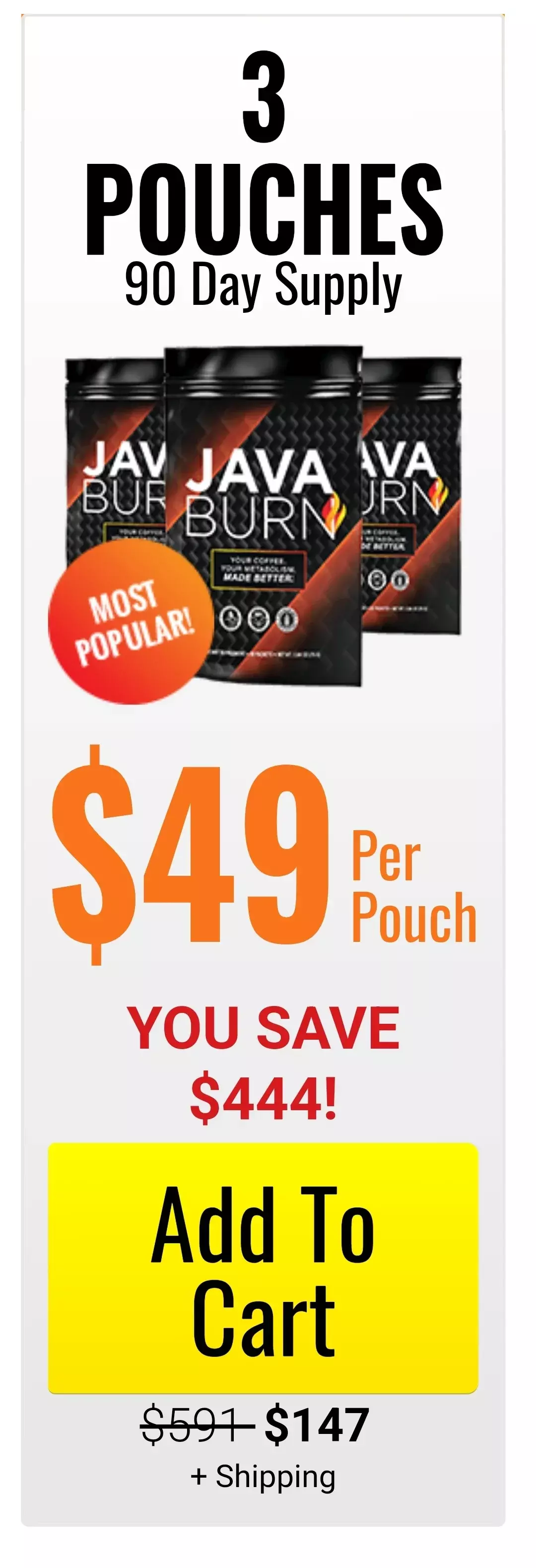 Java Burn™ 3 pouches pricing